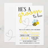 Schattigee gele bruidegom te bijen bruiloft douche kaart (Voorkant / Achterkant)