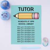 Schattigee Gele Cartoon Potlood Tutor Sjabloon Flyer (Enkel)