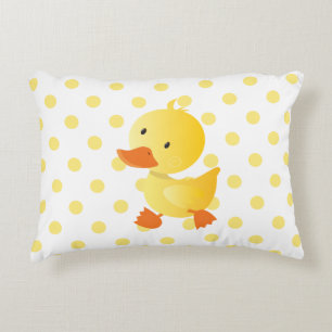Schattigee Gele Duckie Polka Dots Decoratief Kussen