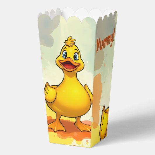Schattigee Gele Eend Verjaardag Popcorn Box Bedankdoosjes (Achterkant)