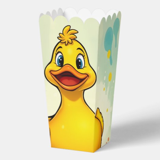 Schattigee Gele Eend Verjaardag Popcorn Box Bedankdoosjes (Voorkant)