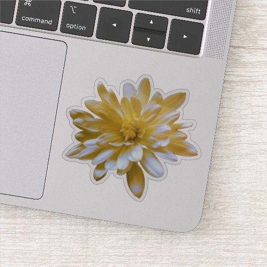 Schattigee gele florale gele Daisy Sticker (Detail)