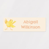 Schattigee gele kanarievogel cartoon gepersonalise labels (Design 2)