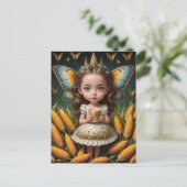 Schattigee gele maïs vlinder fee briefkaart (Staand voorkant)