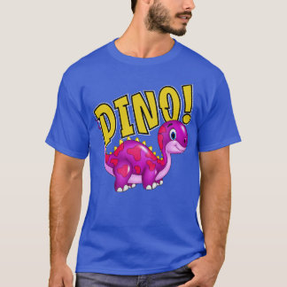 Schattigee gelukkige dinosaurus Paarse dino T-shirt