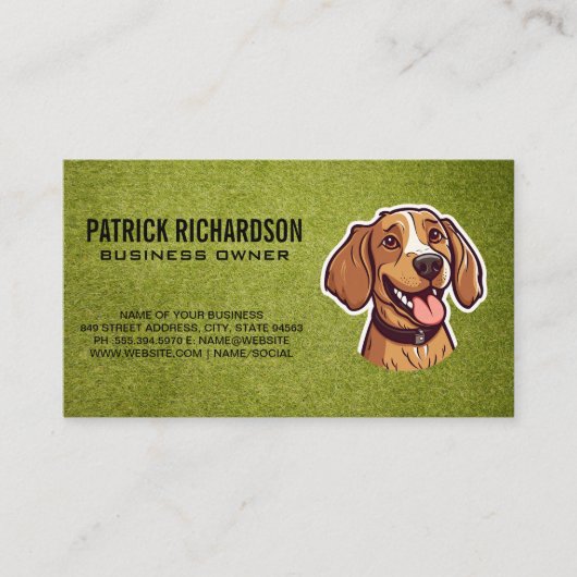 Schattigee gelukkige puppy | hondentraining visitekaartje (Voorkant)