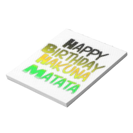 Schattigee Gelukkige Verjaardag Hakunamatata Inspi Notitieblok (Gedraaid)