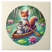 Schattigee gemengde bosdieren tegeltje (Voorkant)