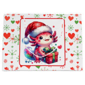 Schattigee gepersonaliseerde Axolotl Christmas Groot Cadeauzakje (Voorkant)