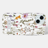 Schattigee gepersonaliseerde bloemen wilde bloem Case-Mate iPhone case (Achterkant (horizontaal))