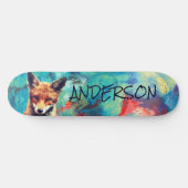 Schattigee gepersonaliseerde BLUE FOX Skateboard (Horizontaal)