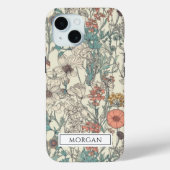 Schattigee gepersonaliseerde Boho Floral Wildflowe Case-Mate iPhone Case (Achterkant)