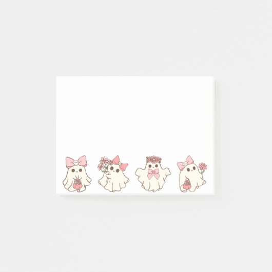 Schattigee Gepersonaliseerde Boo Ghost Halloween Post-it® Notes (Voorkant)
