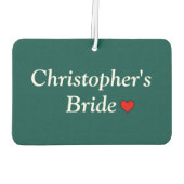 Schattigee gepersonaliseerde bruidsbruiloft luchtverfrisser (Achterkant)