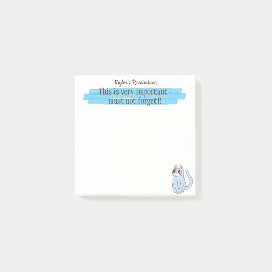 Schattigee gepersonaliseerde Cat Lovers Memo Pad Post-it® Notes (Voorkant)