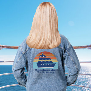 Schattigee gepersonaliseerde cruiseschip Sunset Gi Denim Jacket