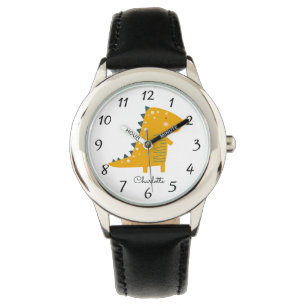 Schattigee gepersonaliseerde dinosaurus Kind Horloge