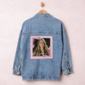 Schattigee gepersonaliseerde één foto roze denim jacket (Hangar)
