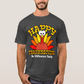 Schattigee gepersonaliseerde familie Thanksgiving T-shirt (Voorkant)