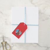 Schattigee gepersonaliseerde foto Hart Kerstmis Cadeaulabel (Met Touw)