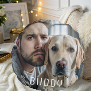 Schattigee Gepersonaliseerde Hondenliefhebber Pet  Rond Kussen