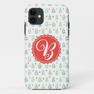 Schattigee gepersonaliseerde kerstboom iPhone 11 hoesje