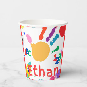 Schattigee gepersonaliseerde Kind ABC Handverf 123 Papieren Bekers