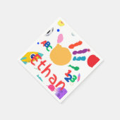 Schattigee gepersonaliseerde Kind ABC Handverf 123 Servet (Hoek)