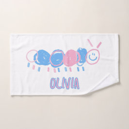 Schattigee Gepersonaliseerde Kinder Doodle Worm Te Handdoek
