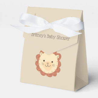 Schattigee gepersonaliseerde leeuw Baby shower gun Bedankdoosjes