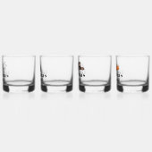 Schattigee gepersonaliseerde luiaard vossen bij en whisky glas (Links)