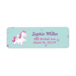 Schattigee gepersonaliseerde magische eenhoorn adr etiket