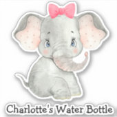 Schattigee Gepersonaliseerde Meisjes Naam Olifant Sticker (Voorkant)