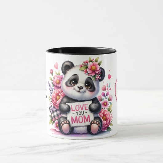 Schattigee gepersonaliseerde Moederdag-quote/panda Mok (Midden)