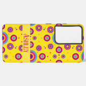 Schattigee gepersonaliseerde naam geel Abstract Samsung Galaxy Hoesje (Linkerkant)