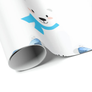 Schattigee gepersonaliseerde naam Polar Beer Baby  Cadeaupapier