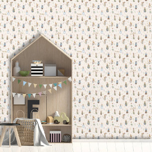 Schattigee gepersonaliseerde naam Woodland Animals Behang