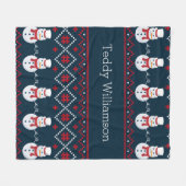 Schattigee gepersonaliseerde noordse sneeuwpop pat fleece deken (Voorkant (Horizontaal))