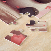 Schattigee gepersonaliseerde Panda Valentijn Legpuzzel (Zijkant)