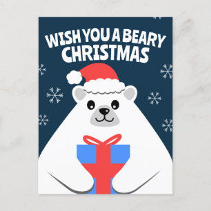 Schattigee Gepersonaliseerde Polar Beer Christmas  Briefkaart