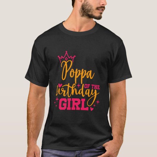 Schattigee gepersonaliseerde poppa van de verjaard t-shirt (Voorkant)