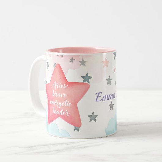 Schattigee Gepersonaliseerde Ram Zodiac Sign Mok v (Voorkant links)