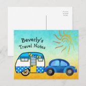 Schattigee gepersonaliseerde roadtrip briefkaart (Voorkant / Achterkant)