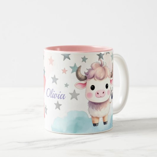Schattigee Gepersonaliseerde Stier Zodiac Sign Mok (Voorkant rechts)