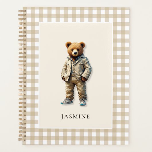 Schattigee gepersonaliseerde teddy planner (Voorkant)