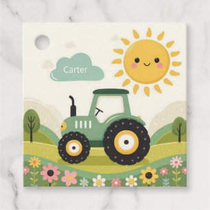 Schattigee, gepersonaliseerde tractor/boerderij bedankjes labels