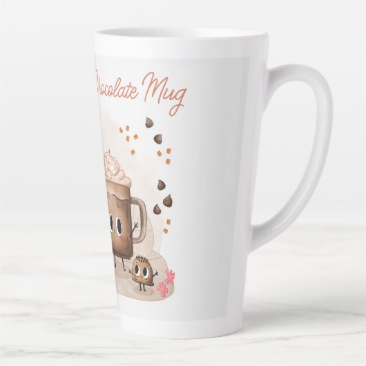 Schattigee gepersonaliseerde warme chocolademelk latte mok (Rechts)