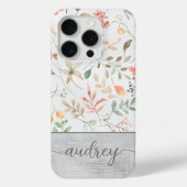 Schattigee Gepersonaliseerde Waterverf Bloemhouten Case-Mate iPhone Case (Achterkant)