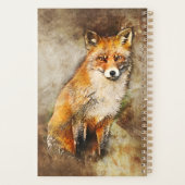 Schattigee gepersonaliseerde Waterverf Fox Art Planner (Achterkant)
