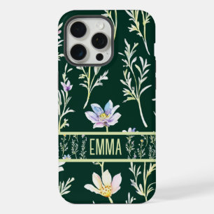 Schattigee gepersonaliseerde waterverf wilde bloem iPhone 15 pro max hoesje